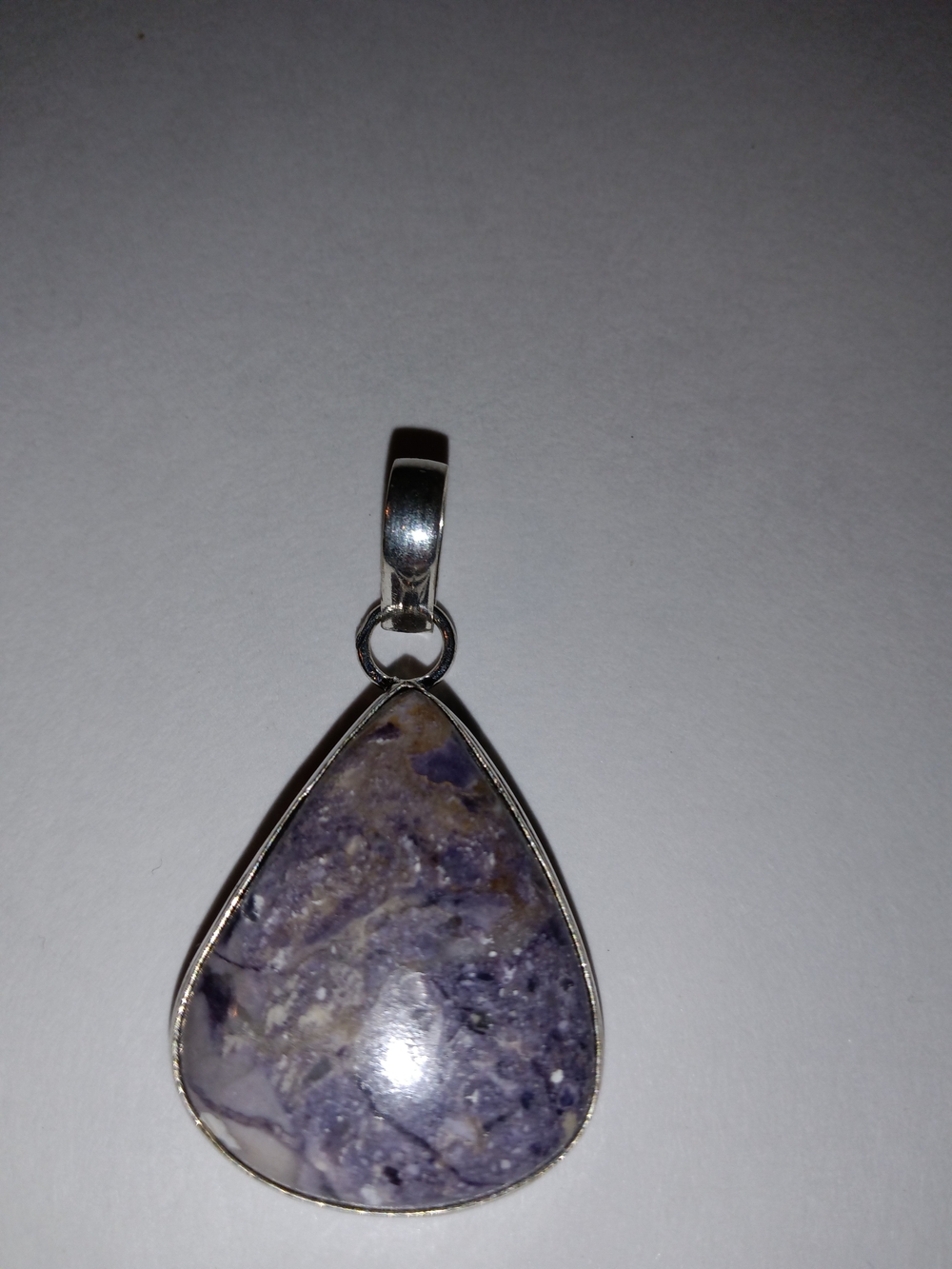 Teardrop Multiple Purple Stone Pendant